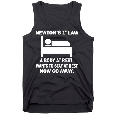 Newton's 1st Law A Body At Rest Tank Top