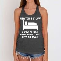 Newton's 1st Law A Body At Rest Women's Knotted Racerback Tank