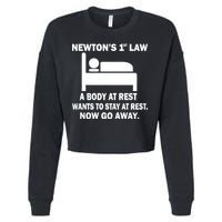 Newton's 1st Law A Body At Rest Cropped Pullover Crew