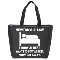 Newton's 1st Law A Body At Rest Zip Tote Bag