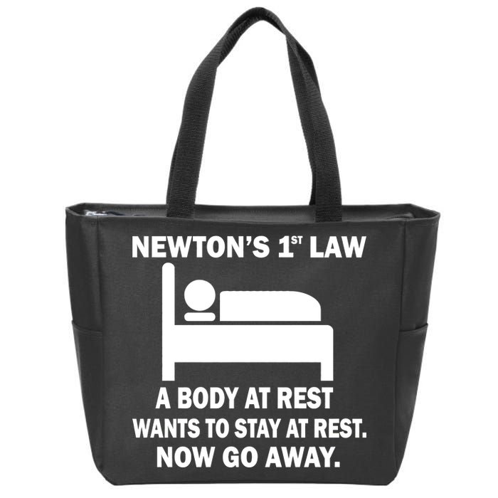 Newton's 1st Law A Body At Rest Zip Tote Bag