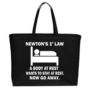 Newton's 1st Law A Body At Rest Cotton Canvas Jumbo Tote