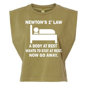 Newton's 1st Law A Body At Rest Garment-Dyed Women's Muscle Tee