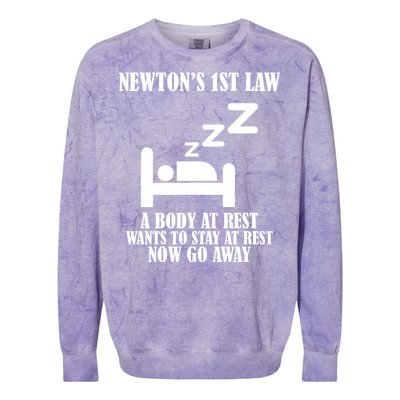 Newton's 1st Law Body At Rest Now Go Away Colorblast Crewneck Sweatshirt