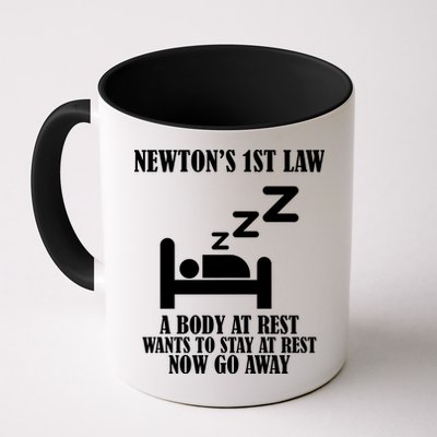 Newton's 1st Law Body At Rest Now Go Away Mug