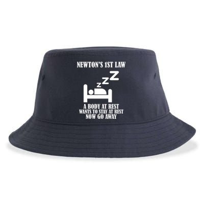 Newton's 1st Law Body At Rest Now Go Away Sustainable Bucket Hat