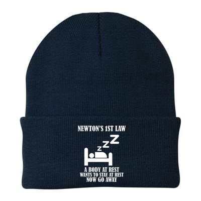Newton's 1st Law Body At Rest Now Go Away Beanie