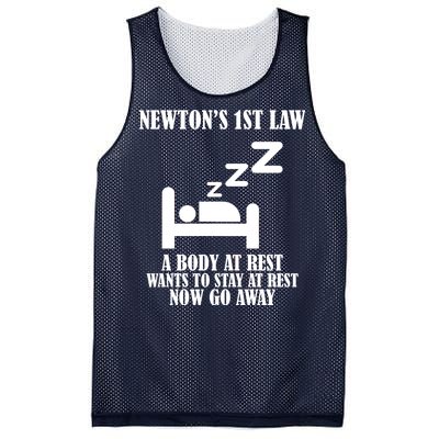 Newton's 1st Law Body At Rest Now Go Away Mesh Reversible Basketball Jersey Tank