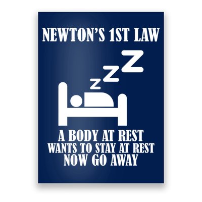 Newton's 1st Law Body At Rest Now Go Away Poster