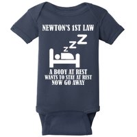 Newton's 1st Law Body At Rest Now Go Away Baby Bodysuit