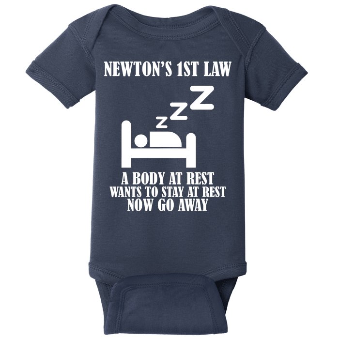 Newton's 1st Law Body At Rest Now Go Away Baby Bodysuit