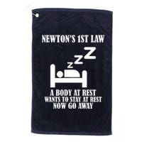 Newton's 1st Law Body At Rest Now Go Away Platinum Collection Golf Towel