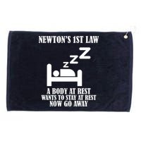 Newton's 1st Law Body At Rest Now Go Away Grommeted Golf Towel