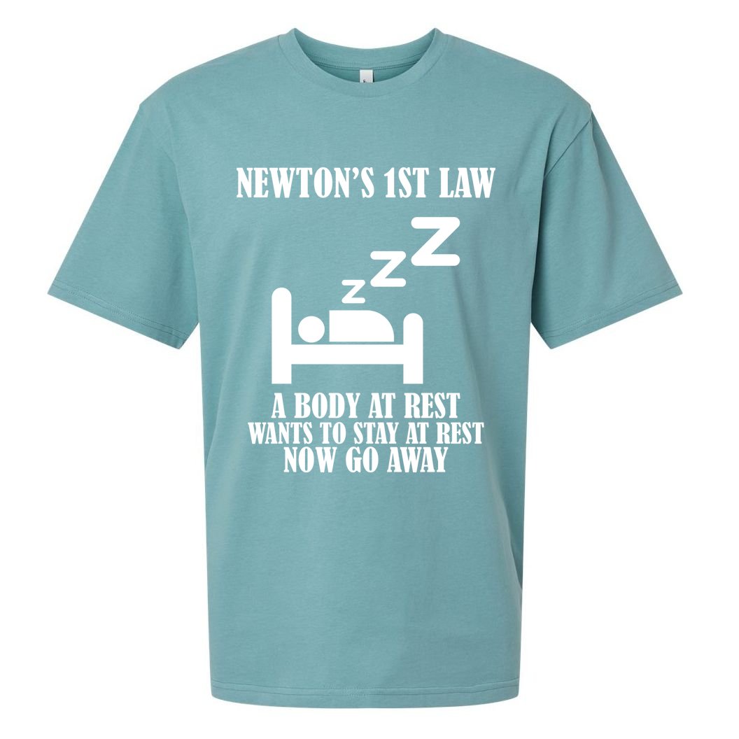 Newton's 1st Law Body At Rest Now Go Away Sueded Cloud Jersey T-Shirt