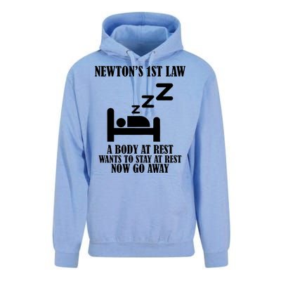 Newton's 1st Law Body At Rest Now Go Away Unisex Surf Hoodie