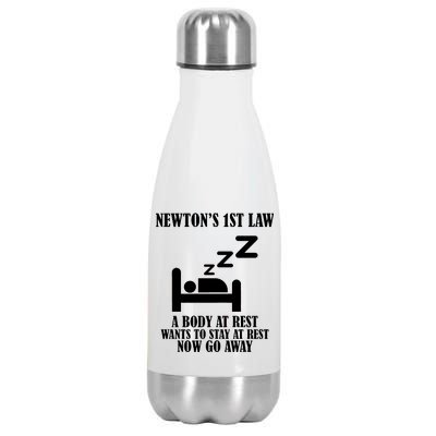 Newton's 1st Law Body At Rest Now Go Away Stainless Steel Insulated Water Bottle