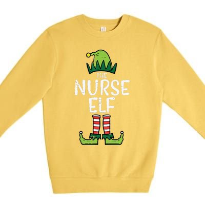 Nurse Elf Xmas Matching Christmas For Family Winter Scrub Premium Crewneck Sweatshirt