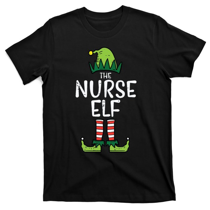 Nurse Elf Xmas Matching Christmas For Family Winter Scrub T-Shirt