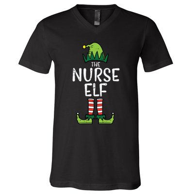 Nurse Elf Xmas Matching Christmas For Family Winter Scrub V-Neck T-Shirt