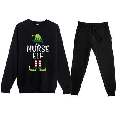 Nurse Elf Xmas Matching Christmas For Family Winter Scrub Premium Crewneck Sweatsuit Set