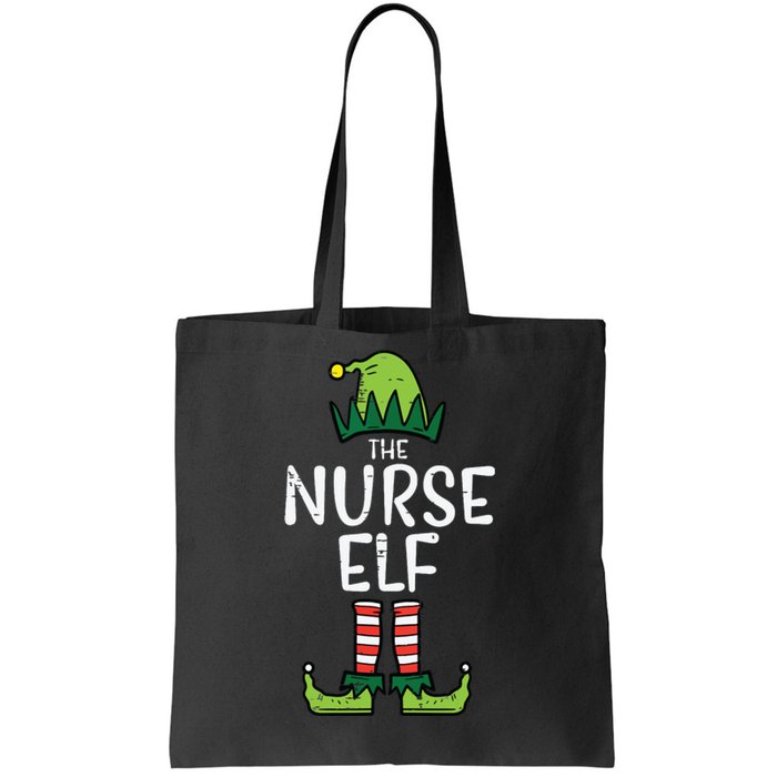 Nurse Elf Xmas Matching Christmas For Family Winter Scrub Tote Bag