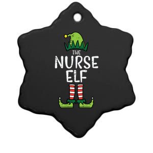 Nurse Elf Xmas Matching Christmas For Family Winter Scrub Ceramic Star Ornament