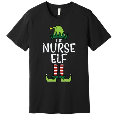 Nurse Elf Xmas Matching Christmas For Family Winter Scrub Premium T-Shirt