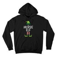 Nurse Elf Xmas Matching Christmas For Family Winter Scrub Tall Hoodie