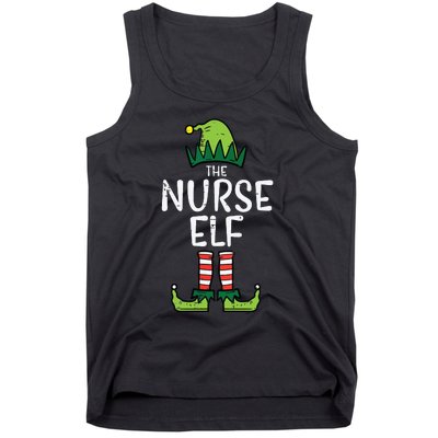 Nurse Elf Xmas Matching Christmas For Family Winter Scrub Tank Top