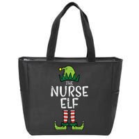 Nurse Elf Xmas Matching Christmas For Family Winter Scrub Zip Tote Bag