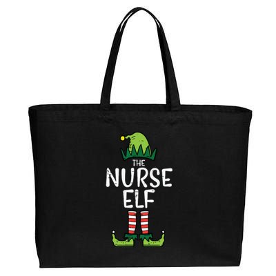 Nurse Elf Xmas Matching Christmas For Family Winter Scrub Cotton Canvas Jumbo Tote