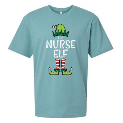 Nurse Elf Xmas Matching Christmas For Family Winter Scrub Sueded Cloud Jersey T-Shirt