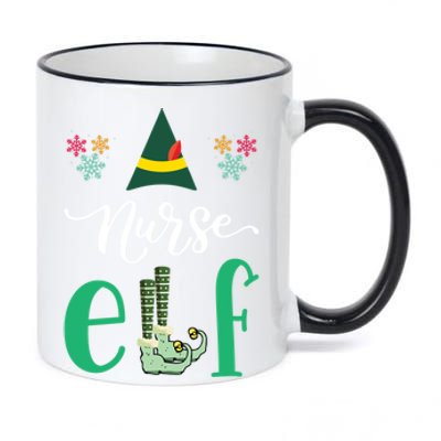 Nurse Elf Xmas Matching Christmas For Family Scrub Gift 11oz Black Color Changing Mug