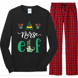 Nurse Elf Xmas Matching Christmas For Family Scrub Gift Long Sleeve Pajama Set