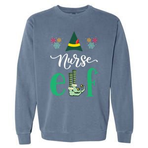 Nurse Elf Xmas Matching Christmas For Family Scrub Gift Garment-Dyed Sweatshirt