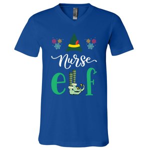 Nurse Elf Xmas Matching Christmas For Family Scrub Gift V-Neck T-Shirt