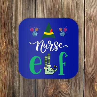 Nurse Elf Xmas Matching Christmas For Family Scrub Gift Coaster