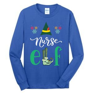 Nurse Elf Xmas Matching Christmas For Family Scrub Gift Tall Long Sleeve T-Shirt