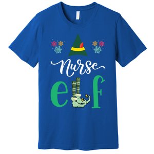 Nurse Elf Xmas Matching Christmas For Family Scrub Gift Premium T-Shirt