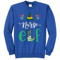 Nurse Elf Xmas Matching Christmas For Family Scrub Gift Tall Sweatshirt