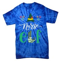 Nurse Elf Xmas Matching Christmas For Family Scrub Gift Tie-Dye T-Shirt