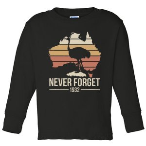 Never Forget 1932 Emu War Australia History Tribute Toddler Long Sleeve Shirt