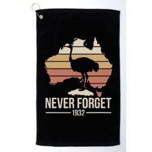 Never Forget 1932 Emu War Australia History Tribute Platinum Collection Golf Towel