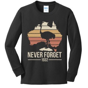 Never Forget 1932 Emu War Australia History Tribute Kids Long Sleeve Shirt