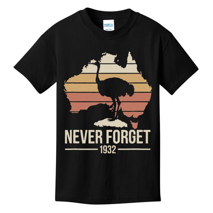 Never Forget 1932 Emu War Australia History Tribute Kids T-Shirt