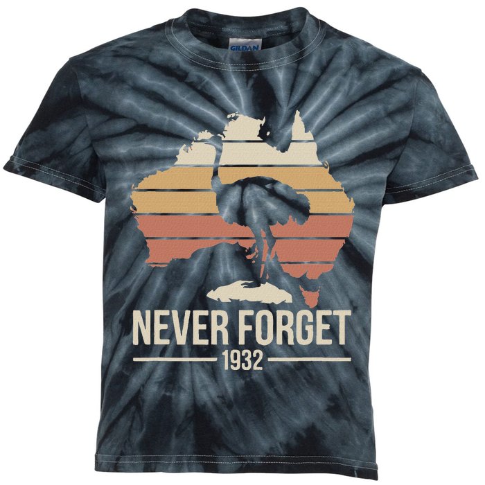 Never Forget 1932 Emu War Australia History Tribute Kids Tie-Dye T-Shirt