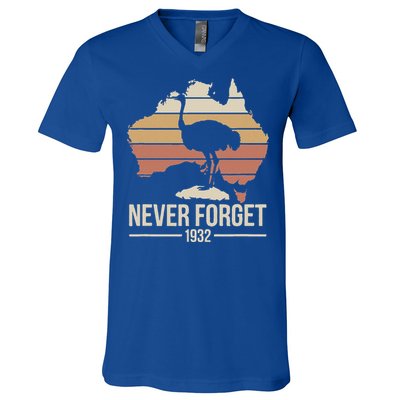 Never Forget 1932 Emu War Australia History Tribute V-Neck T-Shirt