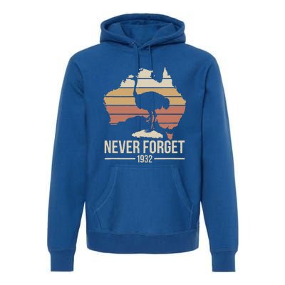 Never Forget 1932 Emu War Australia History Tribute Premium Hoodie