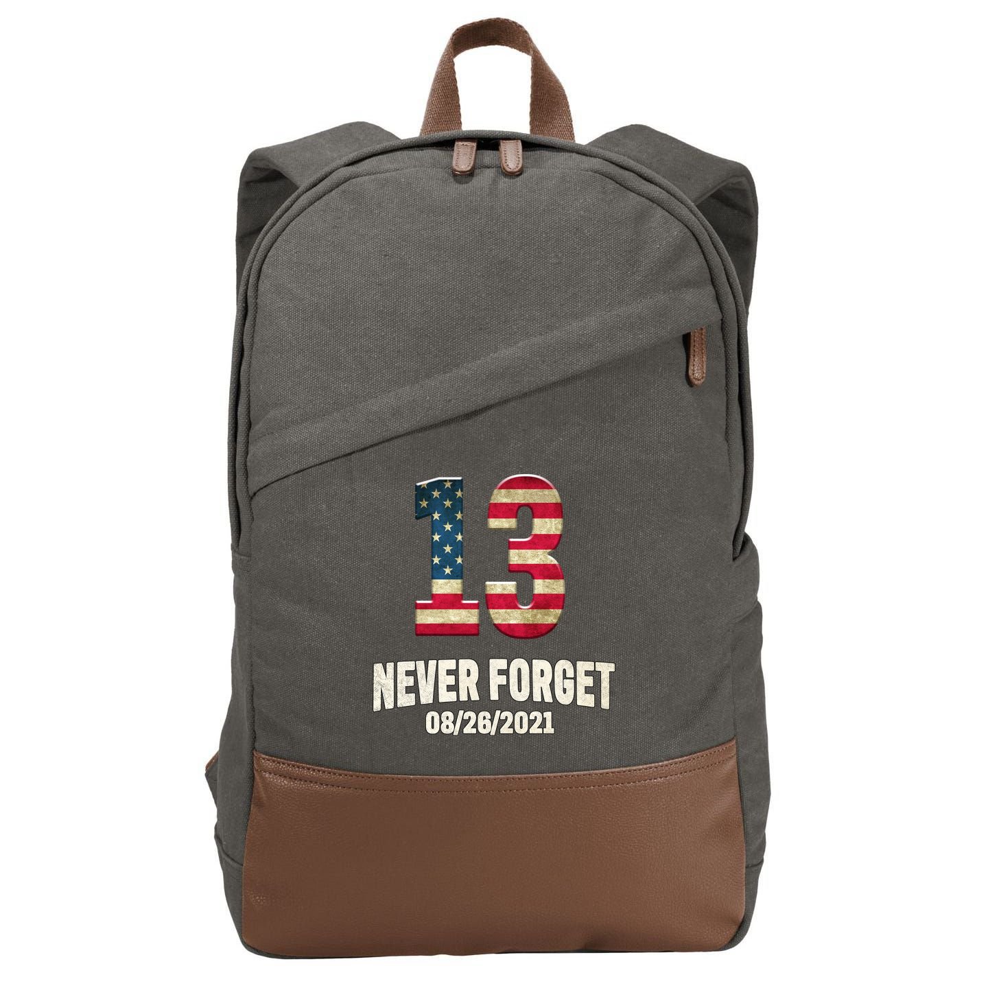Never Forget 13 Service Members Kabul Afghanistan Airport Cotton Canvas Backpack