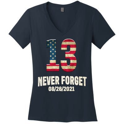 Never Forget 13 Service Members Kabul Afghanistan Airport Women's V-Neck T-Shirt